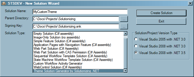 STS Theme Generator - Create Solution STS Theme Generator - Create Solution